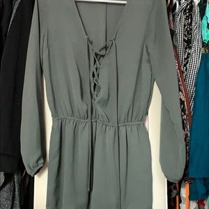 Forest green Forever 21 long sleeve romper